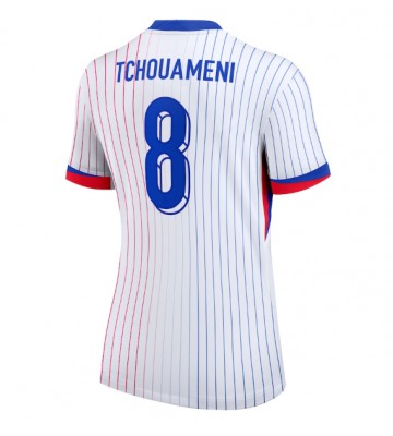 Frankrig Aurelien Tchouameni #8 Udebanetrøje Dame EM 2024 Kort ærmer